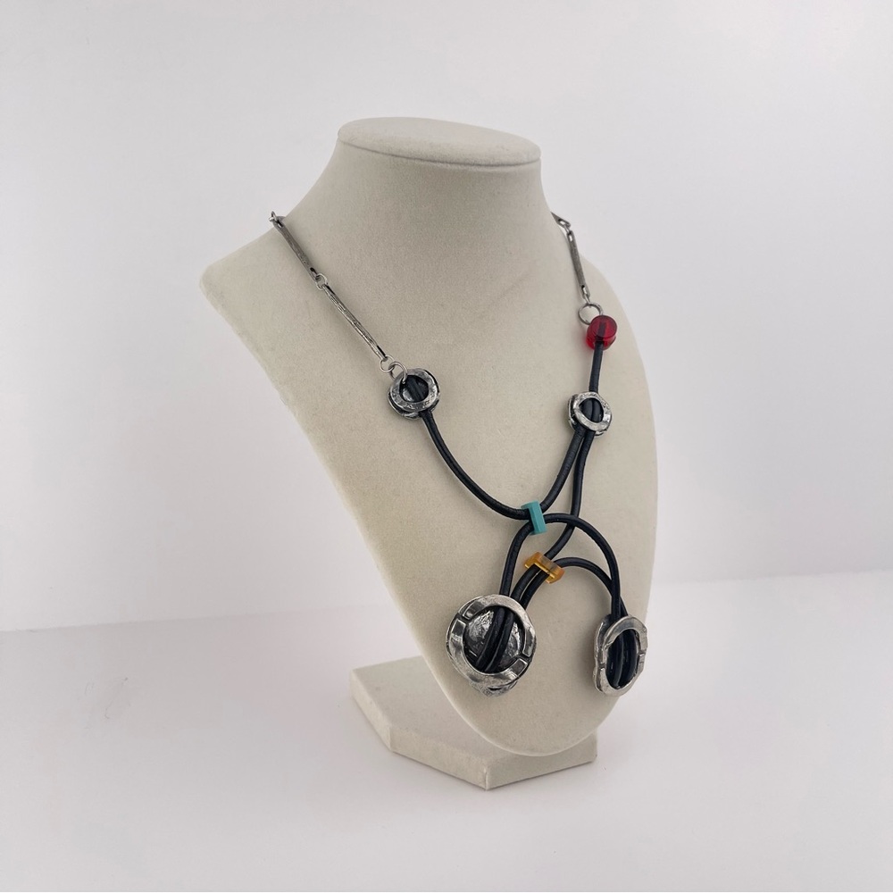 Modernist Designer Statement Anne-Marie Chagnon Necklace‎ Artwear Artisian Rare